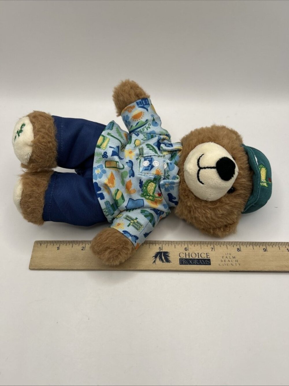 2026 Masters Tournament Boy Teddy Bear Plush Blue Shirt Cap Stuffed Animal Golf - Picture 13 of 16